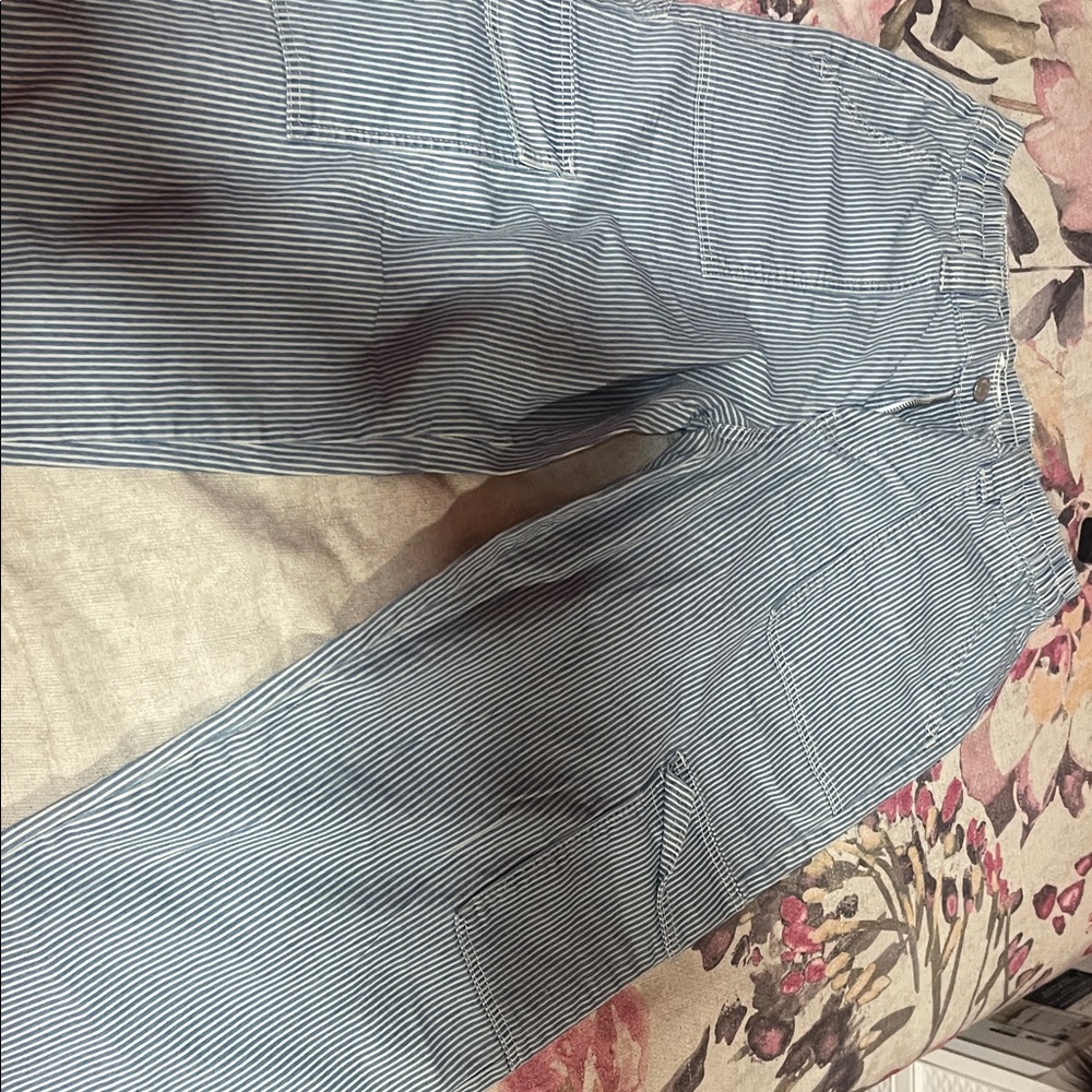 Almost Famous Blue and White Striped Pants